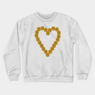 Valentines Day Heart Floral Art Sunflower Line Drawing Crewneck Sweatshirt